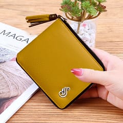 SOUMI Genuine Leather Yellow Wallet for Women