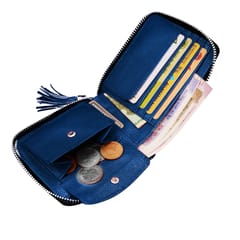 SOUMI Genuine Leather Blue Wallet for Women