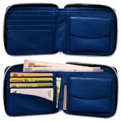 SOUMI Genuine Leather Blue Wallet for Women