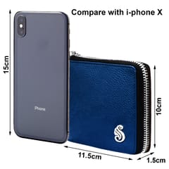 SOUMI Genuine Leather Blue Wallet for Women