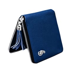 SOUMI Genuine Leather Blue Wallet for Women