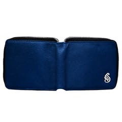 SOUMI Genuine Leather Blue Wallet for Women