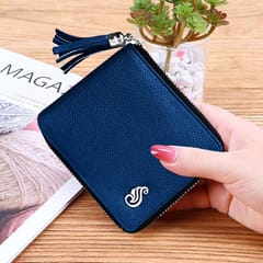 SOUMI Genuine Leather Blue Wallet for Women