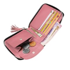 SOUMI Genuine Leather Pink Wallet for Women