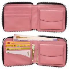 SOUMI Genuine Leather Pink Wallet for Women