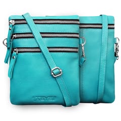 ABYS Genuine Leather Teal Sling Bag for Women