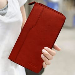 ABYS Genuine Leather Light Burgundy Document Holder for Men and Women