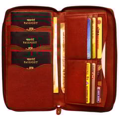 ABYS Genuine Leather Light Burgundy Document Holder for Men and Women