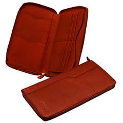 ABYS Genuine Leather Light Burgundy Document Holder for Men and Women