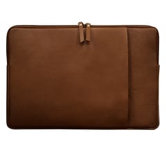 ABYS Genuine Leather Tan Laptop Sleeve for Men and Women
