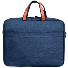 VEGAN Blue & Tan 14inch Laptop Bag with Khadi Cotton & Vegan Leather