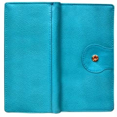 ABYS Genuine Leather Trendy Sky Blue Colour Wallet for Women