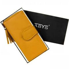 ABYS Genuine Leather Trendy Yellow Colour Wallet for Women