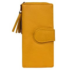 ABYS Genuine Leather Trendy Yellow Colour Wallet for Women