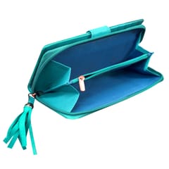 ABYS Genuine Leather Trendy Teal Colour Wallet for Women