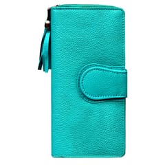 ABYS Genuine Leather Trendy Teal Colour Wallet for Women