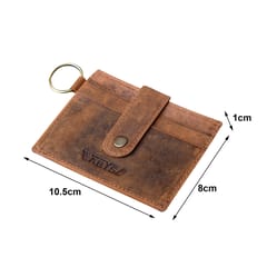 ABYS Genuine Leather Brown Colour Slim Wallet with Key Ring for Men and Women