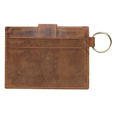 ABYS Genuine Leather Brown Colour Slim Wallet with Key Ring for Men and Women