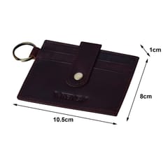 ABYS Genuine Leather Dark Brown Colour Slim Wallet with Key Ring for Men and Women