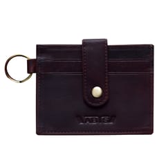 ABYS Genuine Leather Dark Brown Colour Slim Wallet with Key Ring for Men and Women