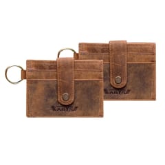 ABYS Genuine Leather Brown Wallet Combo-Set of 2 Wallets for Men and Women