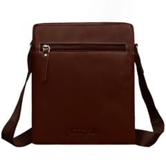 ABYS Genuine Leather Dark Brown Sling Bag for Men and Women