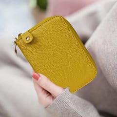 ABYS Genuine Leather Yellow Wallet for Men and Women