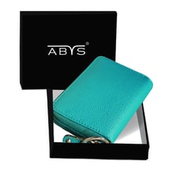 ABYS Genuine Leather Teal Wallet for Men and Women
