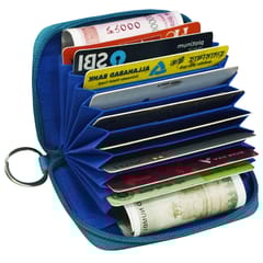 ABYS Genuine Leather Sky Blue Wallet for Men and Women
