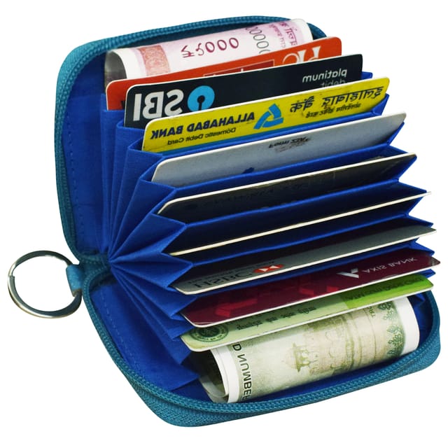 ABYS Genuine Leather Sky Blue Wallet for Men and Women