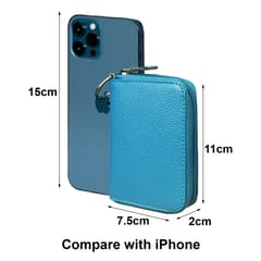 ABYS Genuine Leather Sky Blue Wallet for Men and Women