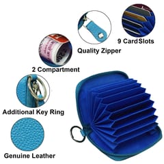 ABYS Genuine Leather Sky Blue Wallet for Men and Women