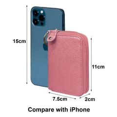 ABYS Genuine Leather Pink Wallet for Men and Women