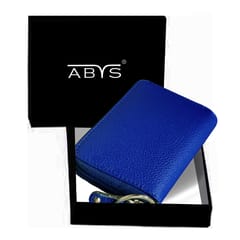 ABYS Genuine Leather Royal Blue Wallet for Men and Women