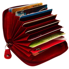 ABYS Genuine Leather Red Wallet for Men and Women