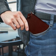 ABYS Genuine Leather Dark Burgundy Wallet for Men and Women