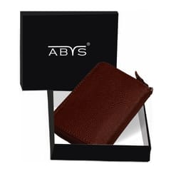 ABYS Genuine Leather Dark Burgundy Wallet for Men and Women