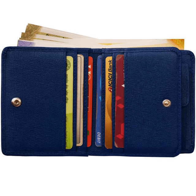 DR.HENRY Genuine Leather Blue Color Wallet for Men and Women