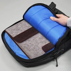 ABYS Canvas and Genuine Leather || Grey and Brown || Laptop Cover for Men and Women