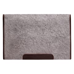 ABYS Canvas and Genuine Leather || Grey and Brown || Laptop Cover for Men and Women