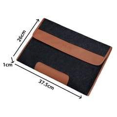 ABYS Canvas and Genuine Leather || Black and Tan || Laptop Cover for Men and Women