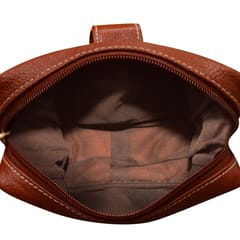 ABYS Genuine Leather Light Burgundy Sling Bag for Men and Women