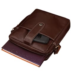 ABYS Genuine Leather Dark Burgundy Sling Bag for Men and Women