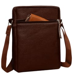 ABYS Genuine Leather Dark Burgundy Sling Bag for Men and Women