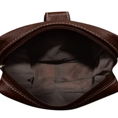 ABYS Genuine Leather Dark Burgundy Sling Bag for Men and Women