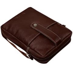 ABYS Genuine Leather Dark Burgundy Sling Bag for Men and Women