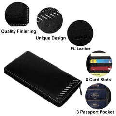 MATSS Trendy Black Wallet || Clutch || Card Holder For Men and Women