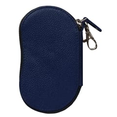 ABYS Genuine Leather Navy Blue Key Holder for Men and Women