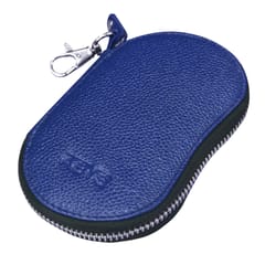 ABYS Genuine Leather Royal Blue Key Holder for Men and Women
