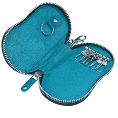 ABYS Genuine Leather Sky Blue Key Holder for Men and Women